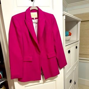 Maje hot pink linen blazer